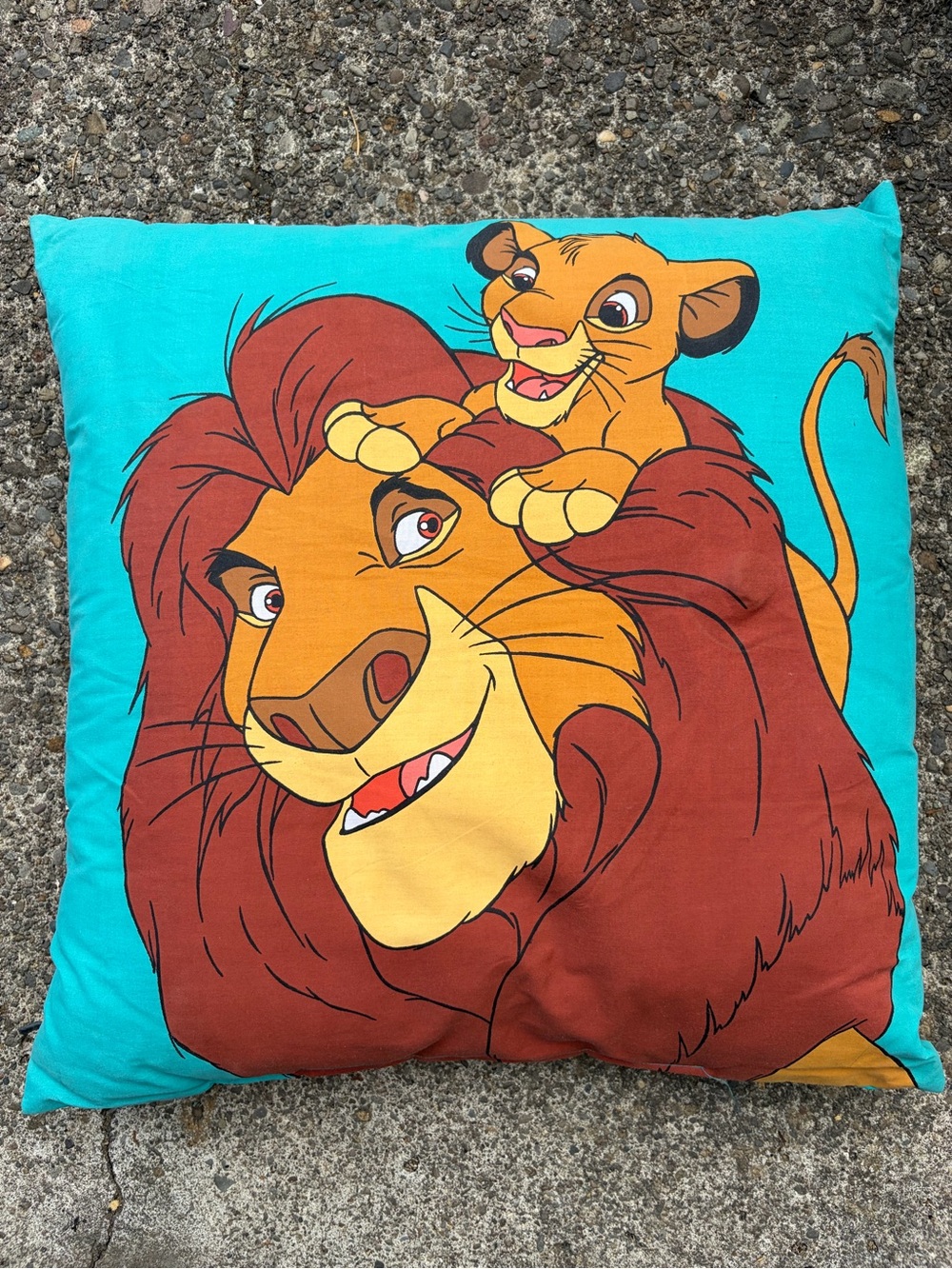 vintage 1990s Disney The Lion King double-sided throw pillow